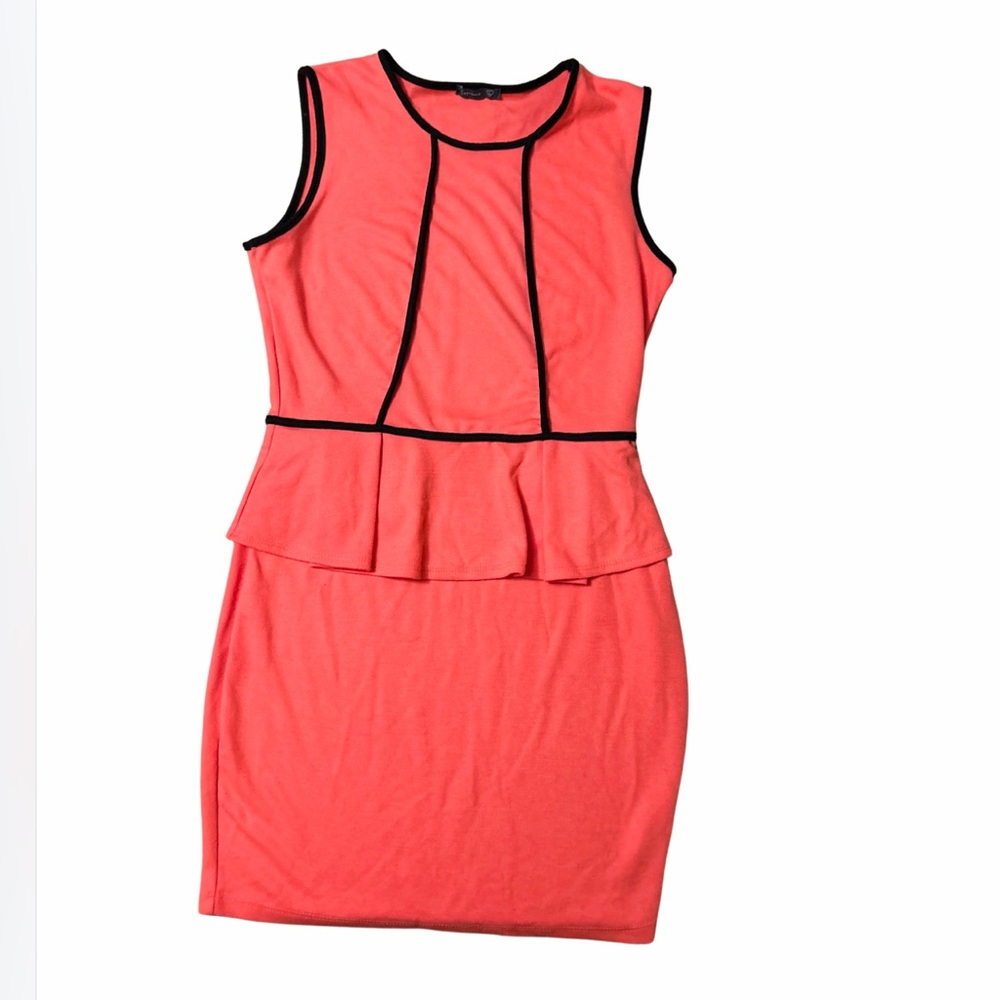 Soprano Coral Peplum Dress